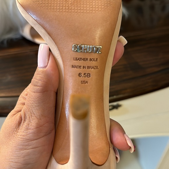 Schutz Sandals Nude-Heeled Soft Leather - Picture 7 of 11